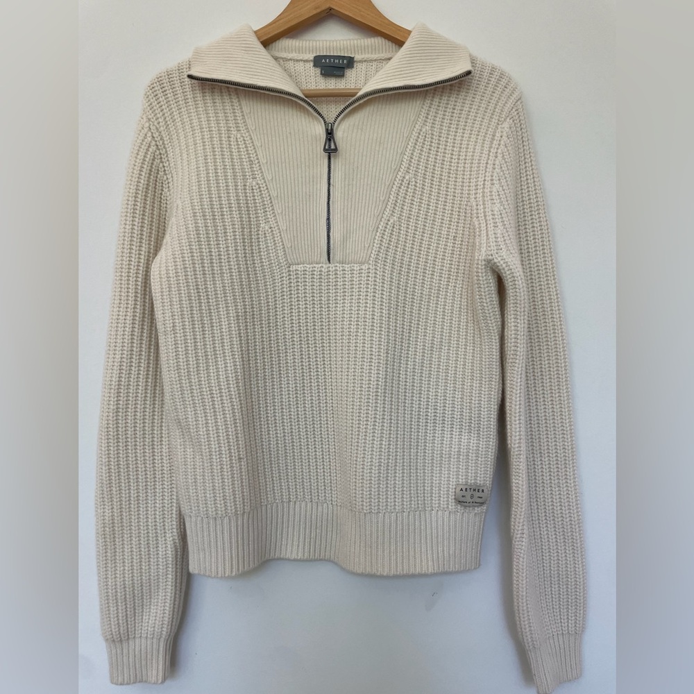 Aether Cream Chunky Half-Zip Sweater